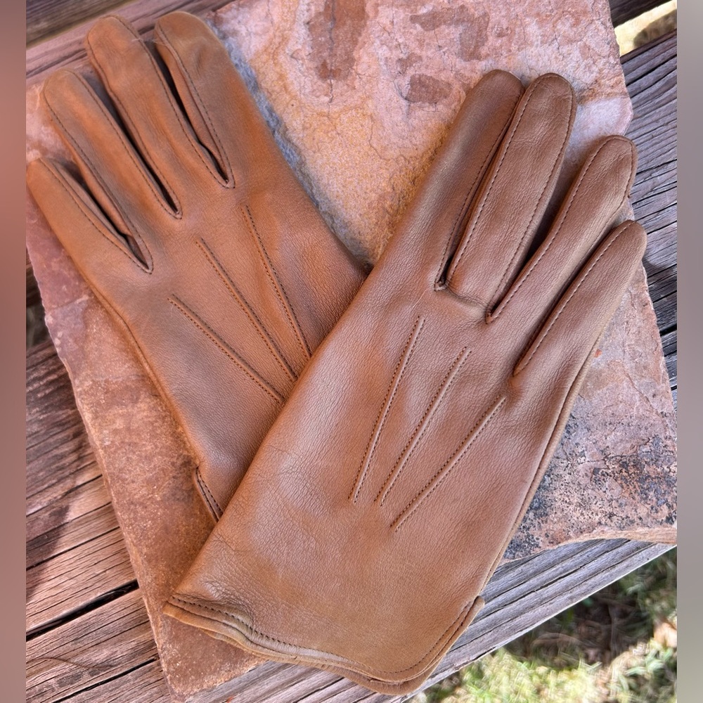 Stockman Vintage Nude Leather Gloves NIB Size 7.5